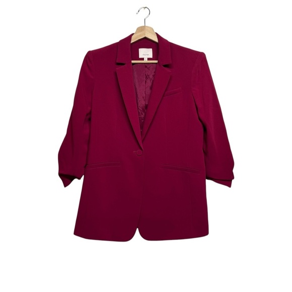 CINQ A SEPT Khloe Crepe Blazer Raspberry 4 - Picture 7 of 14